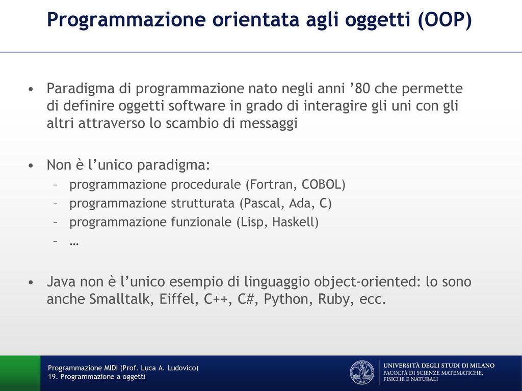 Programmazione A Oggetti Ppt Scaricare